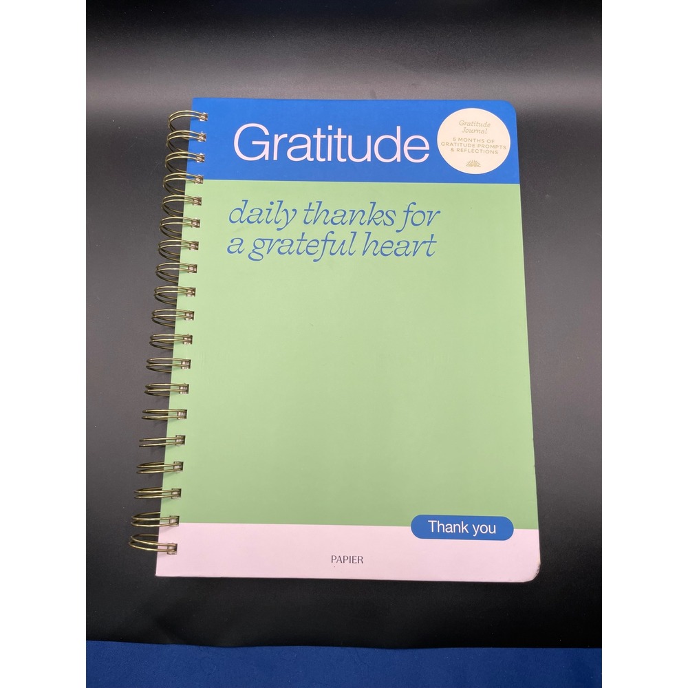 Papier Gratitude Journal Daily Thanks For A Grateful Heart 5 Month Undated Green